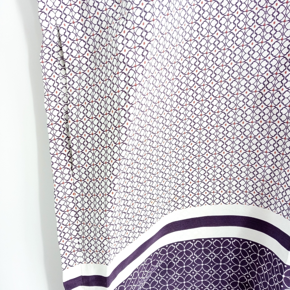 Vince Silk Purple Print Trapunto Shift Dress - Picture 7 of 13